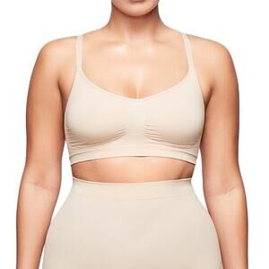 Skims Seamless Sculpt Bralette Scoop Neck Adjustable Strap Beige Size XXS